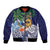 Tropical Christmas Polynesian Bomber Jacket Funny Surfing Pineapple Blue