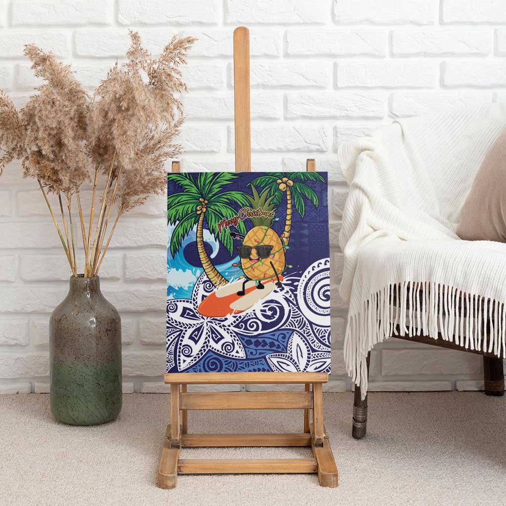 Tropical Christmas Polynesian Canvas Wall Art Funny Surfing Pineapple Blue LT7 - Polynesian Pride
