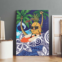 Tropical Christmas Polynesian Canvas Wall Art Funny Surfing Pineapple Blue LT7 - Polynesian Pride