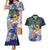 Tropical Christmas Polynesian Couples Matching Mermaid Dress and Hawaiian Shirt Funny Surfing Pineapple Blue