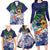 Tropical Christmas Polynesian Family Matching Long Sleeve Bodycon Dress and Hawaiian Shirt Funny Surfing Pineapple Blue