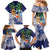 Tropical Christmas Polynesian Family Matching Mermaid Dress and Hawaiian Shirt Funny Surfing Pineapple Blue