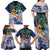 Tropical Christmas Polynesian Family Matching Off Shoulder Maxi Dress and Hawaiian Shirt Funny Surfing Pineapple Blue