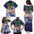 Tropical Christmas Polynesian Family Matching Puletasi and Hawaiian Shirt Funny Surfing Pineapple Blue