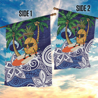 Tropical Christmas Polynesian Garden Flag Funny Surfing Pineapple Blue LT7 - Polynesian Pride