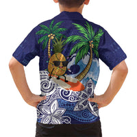 Tropical Christmas Polynesian Hawaiian Shirt Funny Surfing Pineapple Blue LT7 - Polynesian Pride
