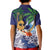 Tropical Christmas Polynesian Kid Polo Shirt Funny Surfing Pineapple Blue