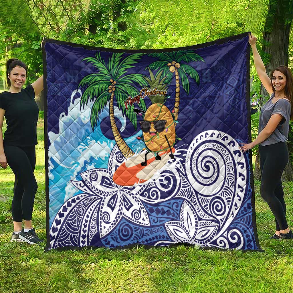 Tropical Christmas Polynesian Quilt Funny Surfing Pineapple Blue LT7 - Polynesian Pride