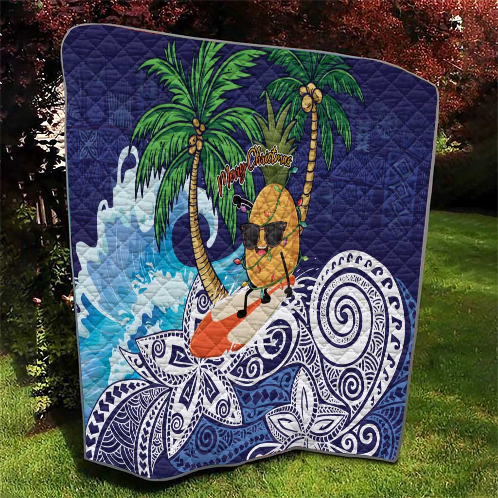 Tropical Christmas Polynesian Quilt Funny Surfing Pineapple Blue LT7 - Polynesian Pride