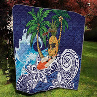 Tropical Christmas Polynesian Quilt Funny Surfing Pineapple Blue LT7 - Polynesian Pride