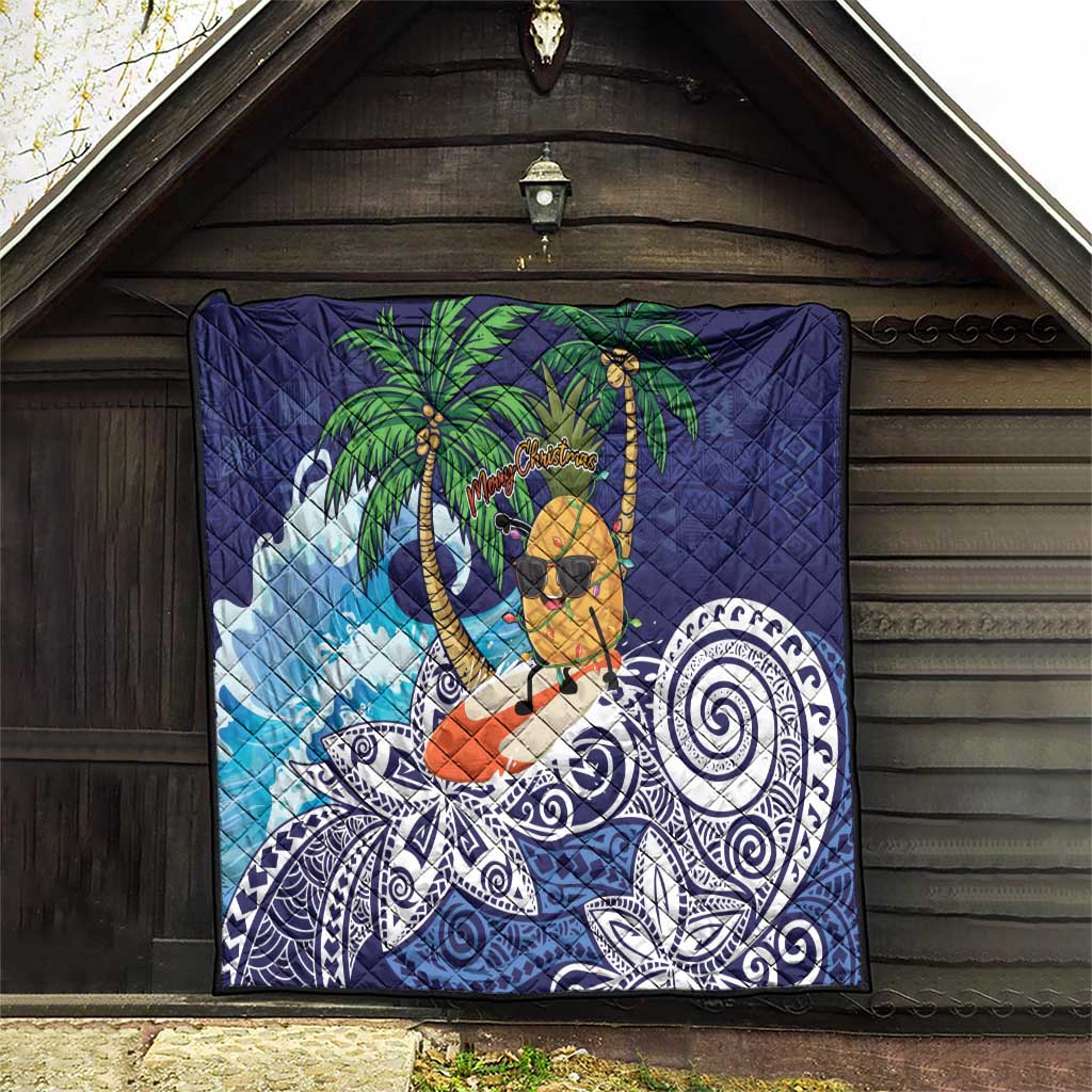 Tropical Christmas Polynesian Quilt Funny Surfing Pineapple Blue LT7 - Polynesian Pride