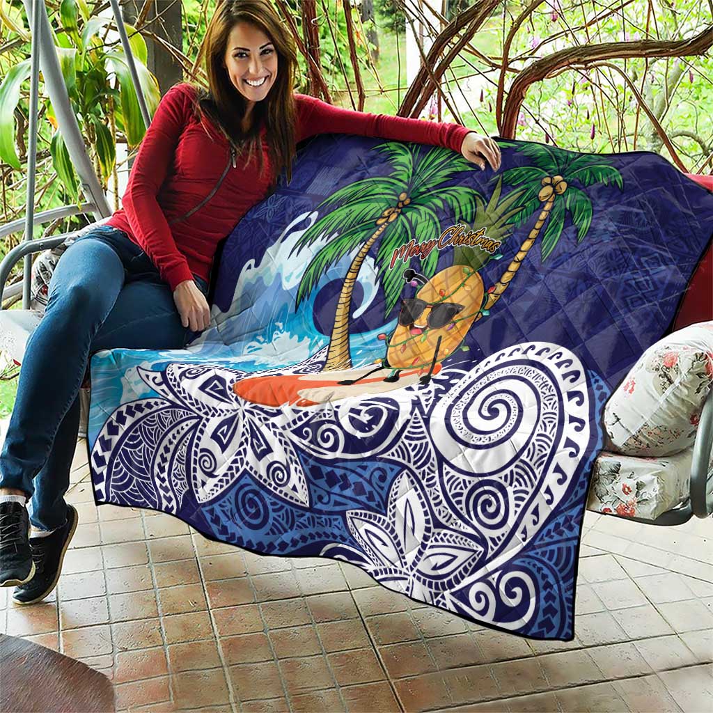Tropical Christmas Polynesian Quilt Funny Surfing Pineapple Blue LT7 - Polynesian Pride
