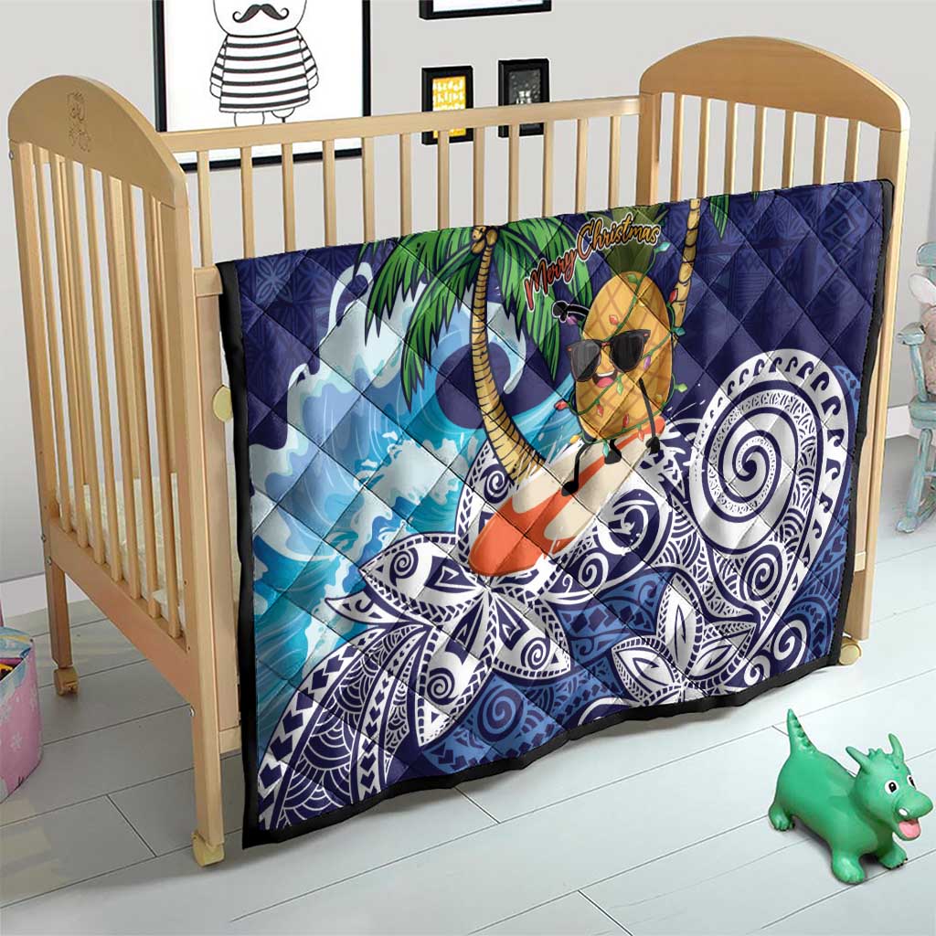Tropical Christmas Polynesian Quilt Funny Surfing Pineapple Blue LT7 - Polynesian Pride