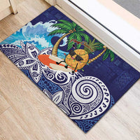Tropical Christmas Polynesian Rubber Doormat Funny Surfing Pineapple Blue LT7 - Polynesian Pride