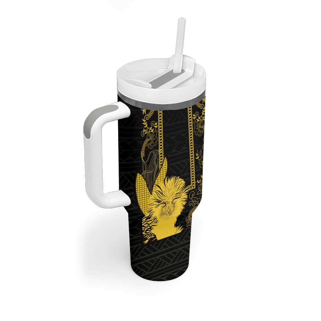 Philippines Eagle Barong Tumbler With Handle Filipino Eight Rayed Gold Sun LT9 - Polynesian Pride