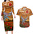 Cook Islands ANZAC Day Personalised Couples Matching Long Sleeve Bodycon Dress and Hawaiian Shirt with Poppy Field LT9 Art - Polynesian Pride