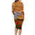 Cook Islands ANZAC Day Personalised Long Sleeve Bodycon Dress with Poppy Field LT9 - Polynesian Pride