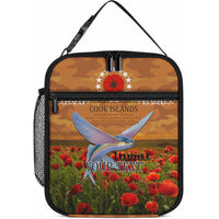 Cook Islands ANZAC Day Personalised Lunch Bag with Poppy Field LT9 10.2 × 8.3 × 4.3 inch Art - Polynesian Pride