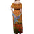 Cook Islands ANZAC Day Personalised Off Shoulder Maxi Dress with Poppy Field LT9 - Polynesian Pride