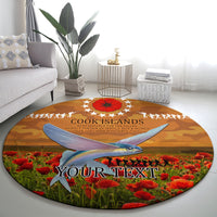 Cook Islands ANZAC Day Personalised Round Carpet with Poppy Field LT9 - Polynesian Pride