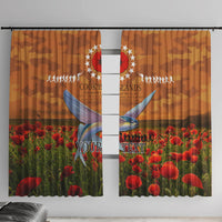Cook Islands ANZAC Day Personalised Window Curtain with Poppy Field LT9 With Hooks Art - Polynesian Pride