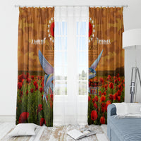 Cook Islands ANZAC Day Personalised Window Curtain with Poppy Field LT9 - Polynesian Pride