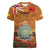 Niue ANZAC Day Personalised Women V Neck T Shirt with Poppy Field LT9 Female Art - Polynesian Pride