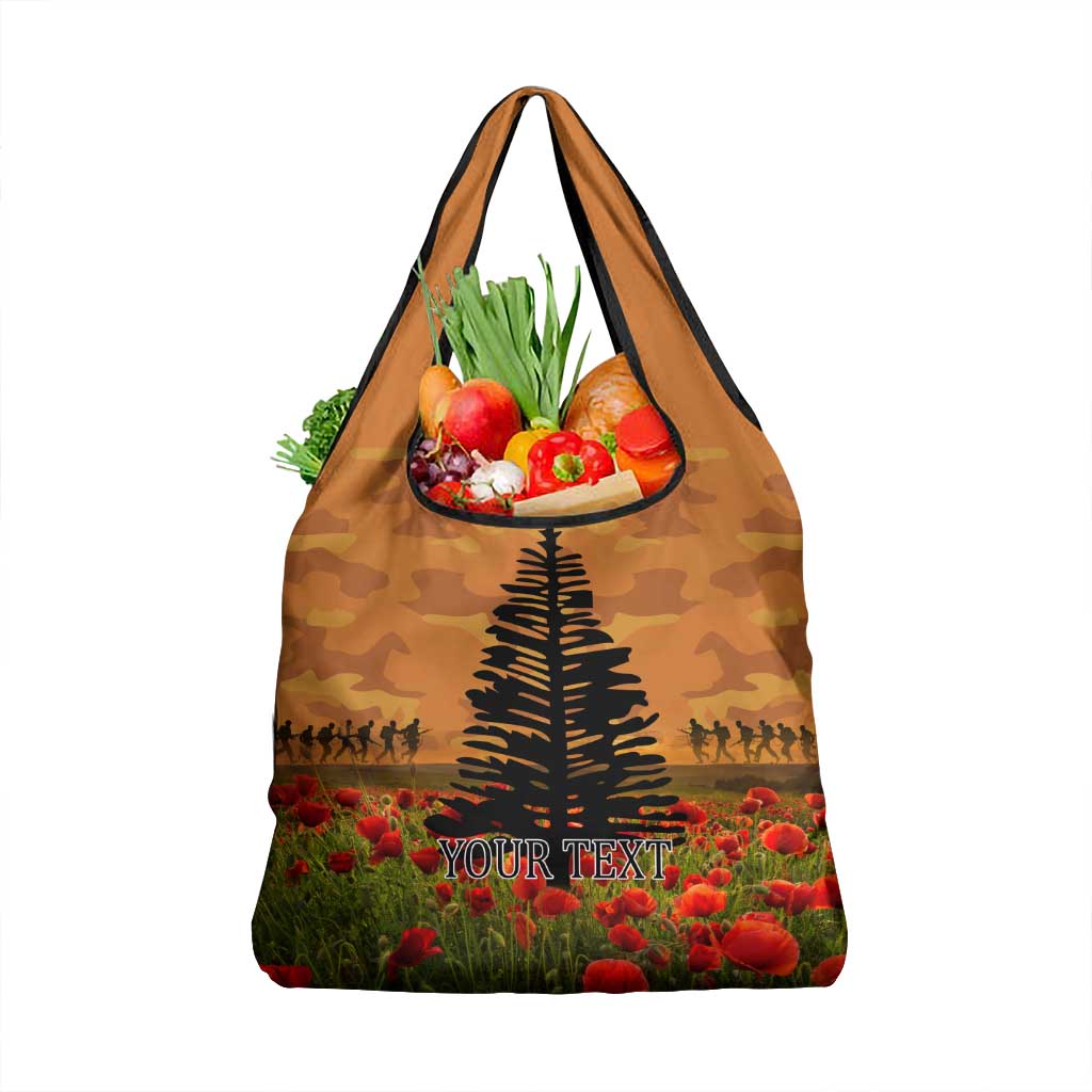 Norfolk Island ANZAC Day Personalised Grocery Bag with Poppy Field LT9 1-pack One Size Art - Polynesian Pride