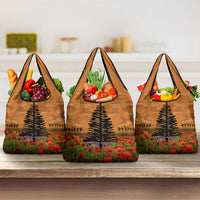 Norfolk Island ANZAC Day Personalised Grocery Bag with Poppy Field LT9 3-pack One Size Art - Polynesian Pride