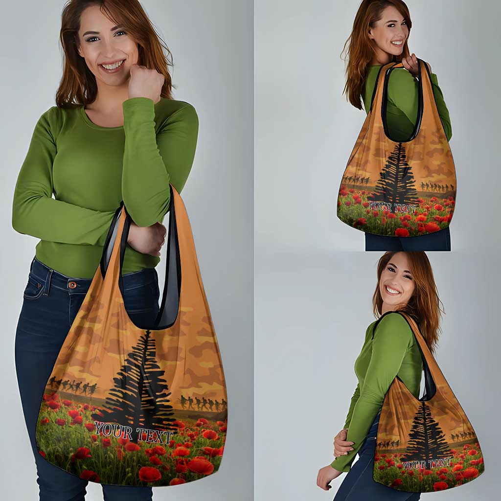Norfolk Island ANZAC Day Personalised Grocery Bag with Poppy Field LT9 - Polynesian Pride