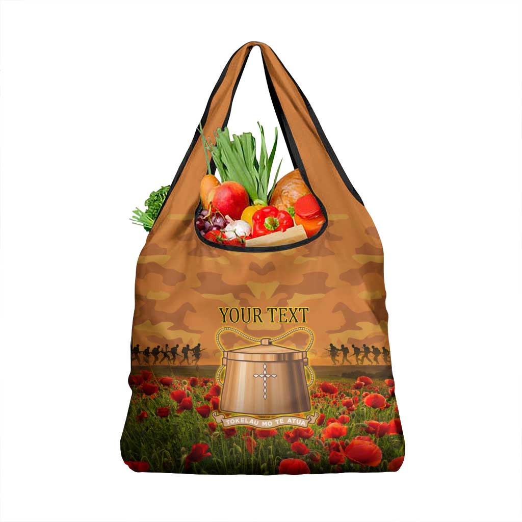 Tokelau ANZAC Day Personalised Grocery Bag with Poppy Field