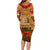 Tokelau ANZAC Day Personalised Long Sleeve Bodycon Dress with Poppy Field LT9 - Polynesian Pride