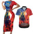 Tonga ANZAC Day Personalised Couples Matching Short Sleeve Bodycon Dress and Hawaiian Shirt Soldier Te Tau Manatui Kinautolu with Poppy Field LT9 Art - Polynesian Pride