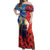 Tonga ANZAC Day Personalised Off Shoulder Maxi Dress Soldier Te Tau Manatui Kinautolu with Poppy Field LT9 Women Art - Polynesian Pride