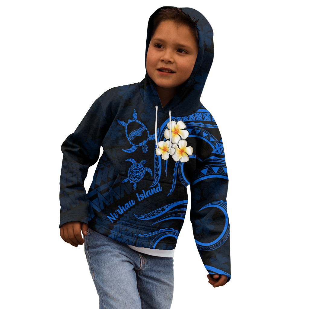 Hawaii Kid Hoodie Niihau Islands Polynesian Sunset Plumeria Blue Vibe LT9 - Polynesian Pride