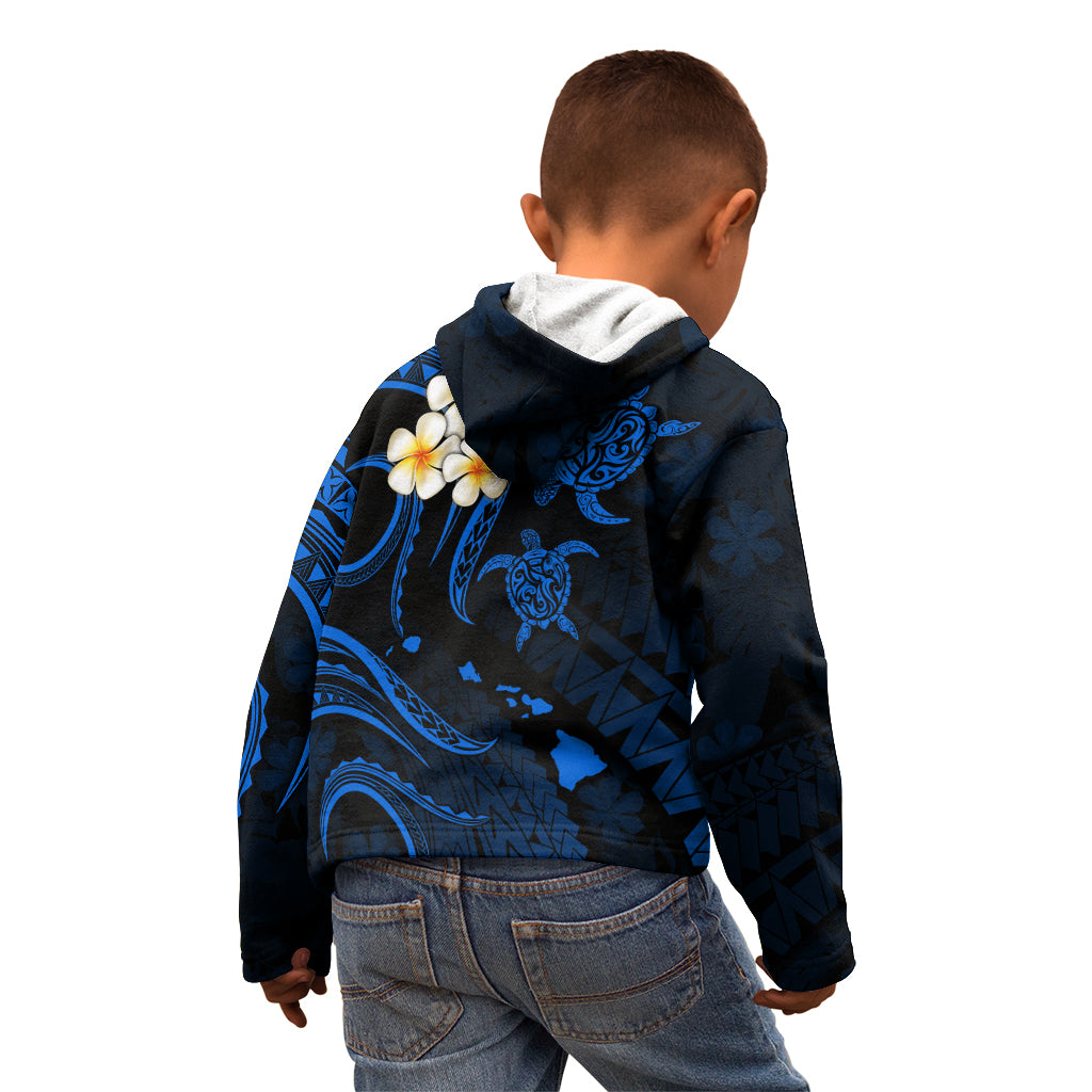 Hawaii Kid Hoodie Niihau Islands Polynesian Sunset Plumeria Blue Vibe LT9 - Polynesian Pride
