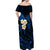 Hawaii Off Shoulder Maxi Dress Niihau Islands Polynesian Sunset Plumeria Blue Vibe LT9 - Polynesian Pride