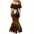 Hawaii Mermaid Dress Niihau Islands Polynesian Sunset Plumeria Gold Vibe LT9 - Polynesian Pride