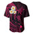 Hawaii Baseball Jersey Niihau Islands Polynesian Sunset Plumeria Pink Vibe LT9 - Polynesian Pride