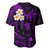 Polynesian Hawaii Baseball Jersey Niihau Islands with Pacific Plumeria Purple Vibe LT9 - Polynesian Pride