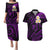 Polynesian Hawaii Couples Puletasi Dress and Hawaiian Shirt Niihau Islands with Pacific Plumeria Purple Vibe LT9 Purple - Polynesian Pride