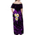 Polynesian Hawaii Off Shoulder Maxi Dress Niihau Islands with Pacific Plumeria Purple Vibe LT9 - Polynesian Pride