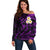 Polynesian Hawaii Off Shoulder Sweater Niihau Islands with Pacific Plumeria Purple Vibe LT9 Women Purple - Polynesian Pride