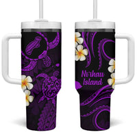 Hawaii Ni'ihau Islands Pacific Plumeria Tumbler With Handle Purple Polynesian Tattoo LT9 One Size: 40 oz Purple - Polynesian Pride