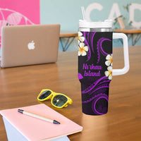 Hawaii Ni'ihau Islands Pacific Plumeria Tumbler With Handle Purple Polynesian Tattoo LT9 - Polynesian Pride