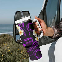 Hawaii Ni'ihau Islands Pacific Plumeria Tumbler With Handle Purple Polynesian Tattoo LT9 - Polynesian Pride