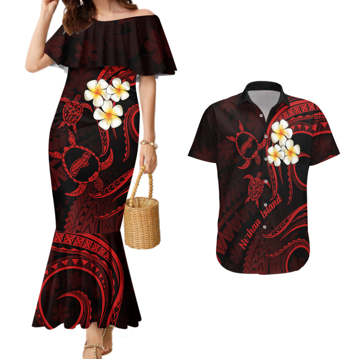 Polynesian Mermaid Dress | offers Mermaid Hawaiian Style Long Dress