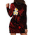 Polynesian Hawaii Hoodie Dress Niihau Islands with Pacific Plumeria Red Vibe LT9 - Polynesian Pride