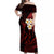 Polynesian Hawaii Off Shoulder Maxi Dress Niihau Islands with Pacific Plumeria Red Vibe LT9 Women Red - Polynesian Pride