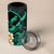 Hawaii Ni'ihau Islands Pacific Plumeria 4 in 1 Can Cooler Tumbler Turquoise Polynesian Tattoo